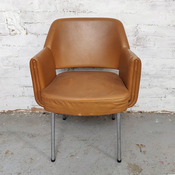 Image 1 of Deauville leren fauteuils van Marc en Pierre Simon voor Airborne, 1960