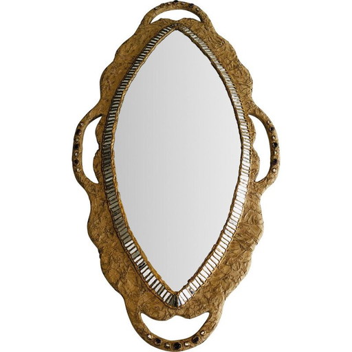 Miroir vintage en papier maché, 1970