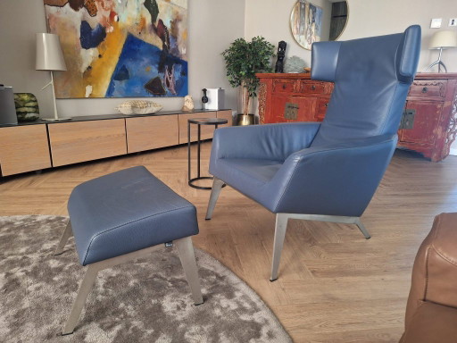 Sillón Leolux con reposapiés – fauteuils, Leather, Metal