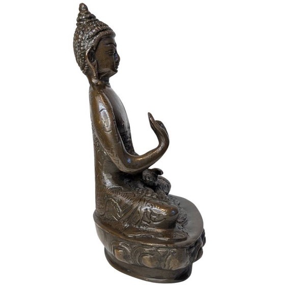Buda en Vitarka Mudra – antigua estatua de bronce – lote 121 – Esculturas, Bronze (photo 3 of 9)