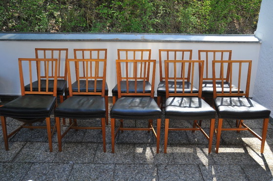 Image 1 of 10 sillas Josef Frank Svenskt Tenn modelo antiguo 620 de madera de nogal