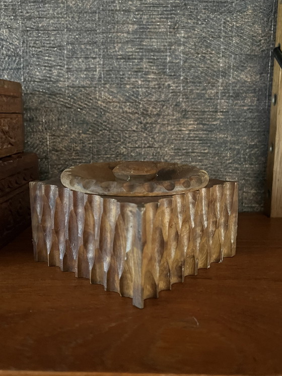 Image 1 of Vintage brutalist wooden box 70s