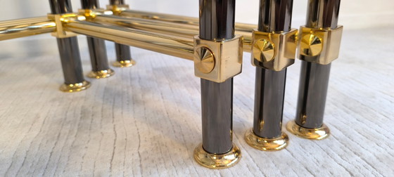 Image 1 of  Roche Bobois – Ensemble de trois tables gigognes dorées 1980’s 