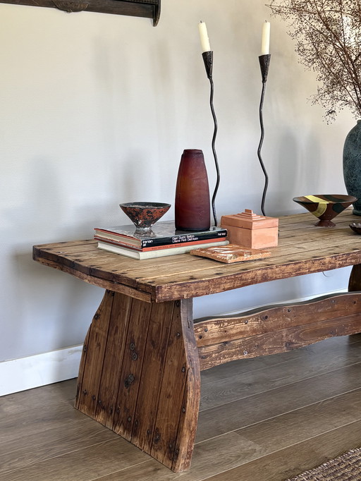 Mesa de centro Wabisabi de madera maciza 'Baukje