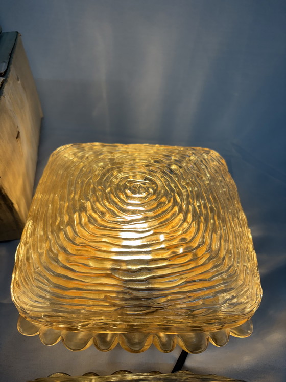 Image 1 of Lot de 2 lampes de plafond ou appliques murales vintage, Glashütte, Limbourg