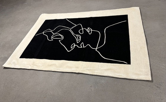 Image 1 of Handwoven rectangular Scandinavian wool rug