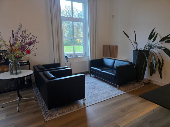 Image 1 of Walter Knoll Foster set – sofa + 2 Foster 500 armchairs – black leather – top condition