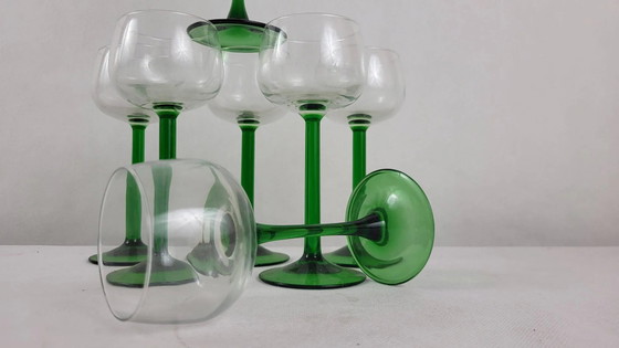 6 Alsace balloon wine glasses – Glass & Decanter, Crystal, Vintage (photo 4 of 7)