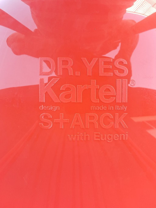 4 Dr. Yes chairs Kartell color orange-red, stackable