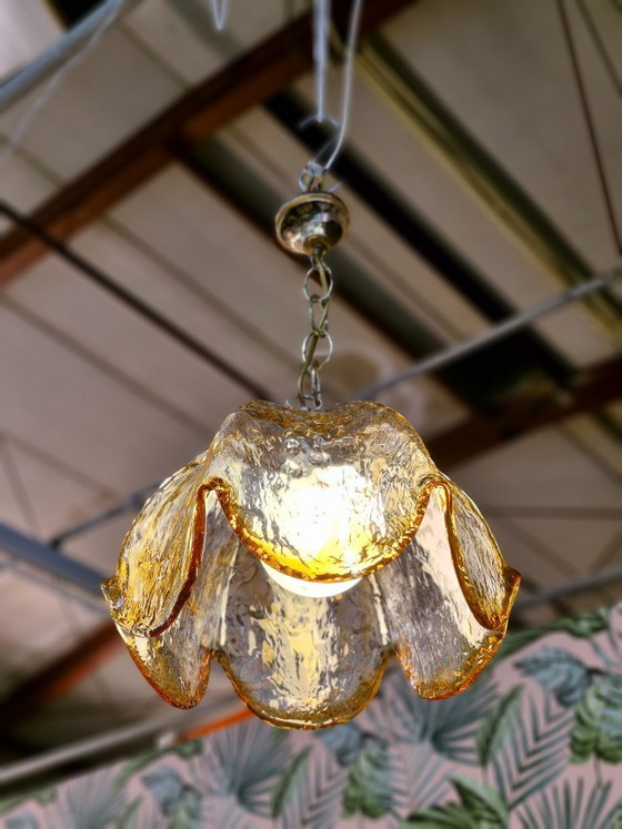 Image 1 of Vintage pendant lamp Italian Murano glass 70s
