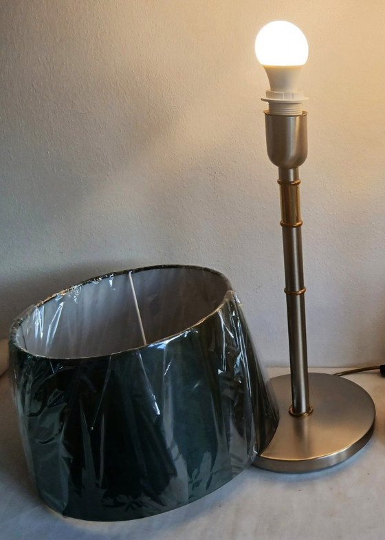 Image 1 of Reliving Mid-century Bi-color Hollywood/Regency table-sideboard lamp