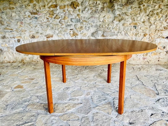 Image 1 of Mid-Century Extendable Teak Dining Table with Butterfly Leaf, By Van Pelt, 1960s