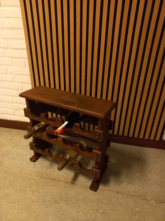 Image 1 of Brutalist wooden wine rack
