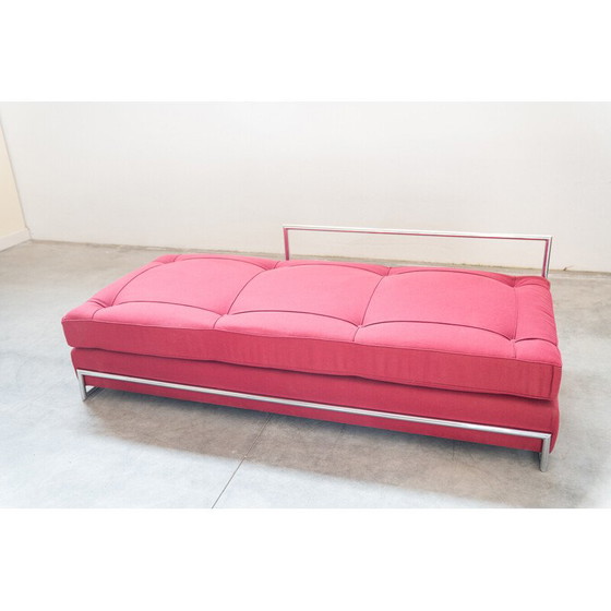 Image 1 of Vintage daybed in chromed steel tube and fabric by Eileen Gray for Collection Vereinigte Werkstatten, Germany 1990