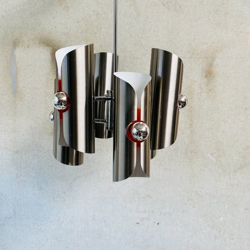 Space Age Aluminum Pendant Lamp By Polam Bielsko-Białae 1970