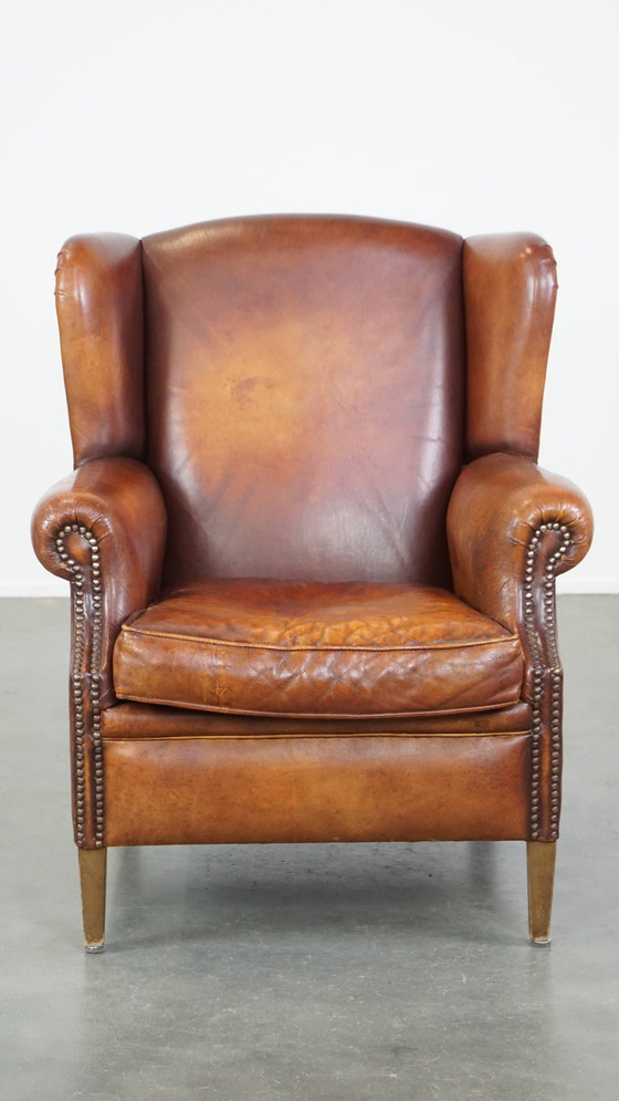 Image 1 of Vintage Schapenleren Oorfauteuil