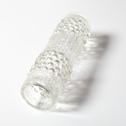 Vintage Pressed Glass Vase: CandleWax Design by František Pečený, Czech Art Glass