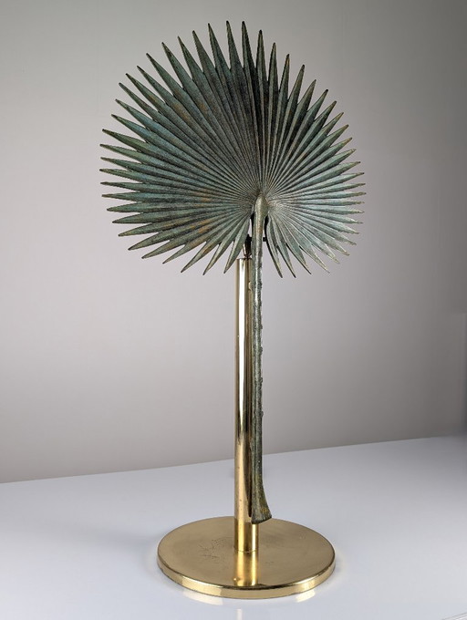 Monumental Valenti Fan Palm Bronze and Brass Table Lamp, 1970s – tafellampen (photo 2 of 20)