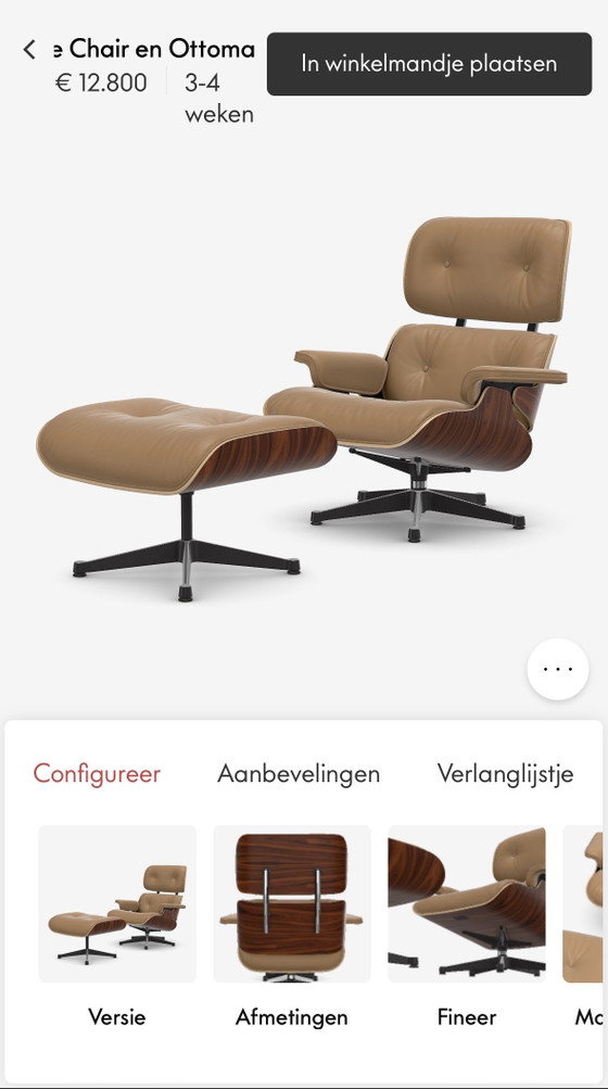 Nwe Vitra Eames Lounge Chair + Ottoman Caramel Natural Leder – Fauteuils, Aluminium, Wood (photo 7 of 8)