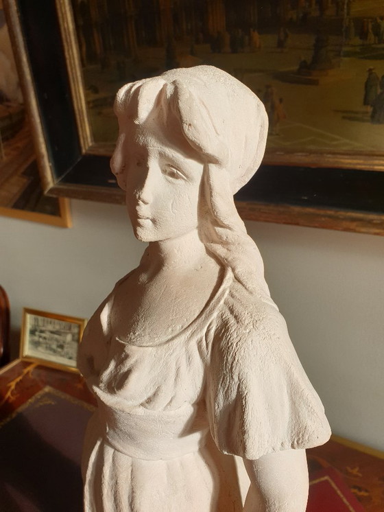 Image 1 of Terracotta sculpture of a mandolin player after 'Mignon' by Joseph Le Guluche, height 57.5 cm