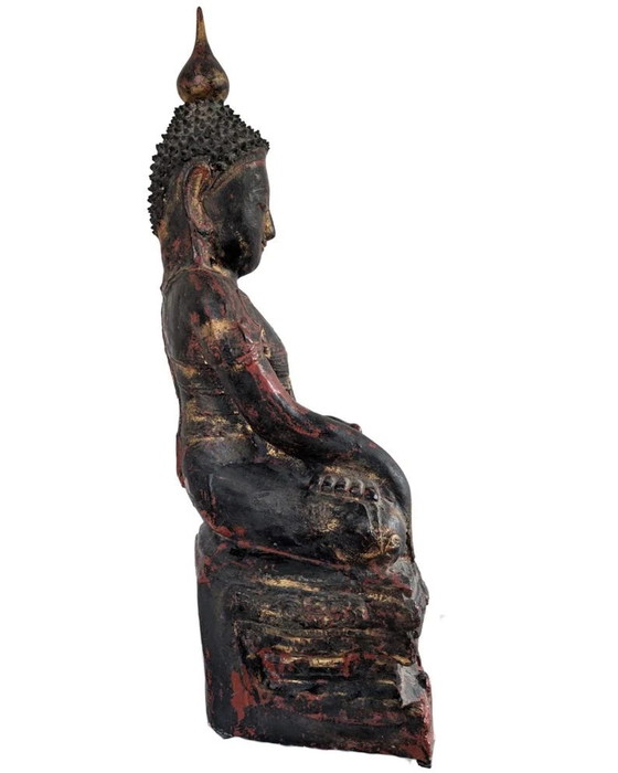 Pair of Antique Burmese Papier-Mâché Buddha Statues – Konbaung – c. 1750–1825 – Sculpture (photo 10 of 10)