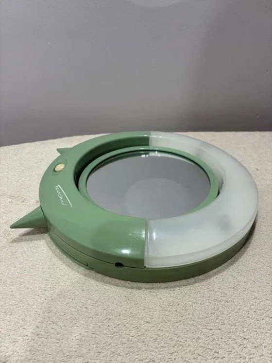 Feliciani Specchio da Trucco Illuminato Anni '90 Design Italiano Space Age, Plastica, Verde, 1990 (foto 6 di 6)