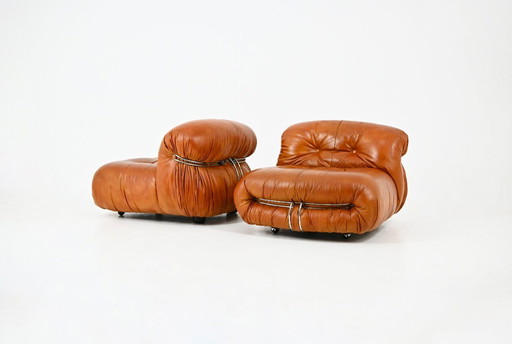 Soriana Lounge-Sessel von Afra & Tobia Scarpa für Cassina, 1970er Jahre, 2er-Set