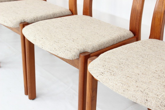 Image 1 of as new, Holstebro Danish Dining Chairs / Vintage Dining Chair in Teak and new Virgin Wool Cover