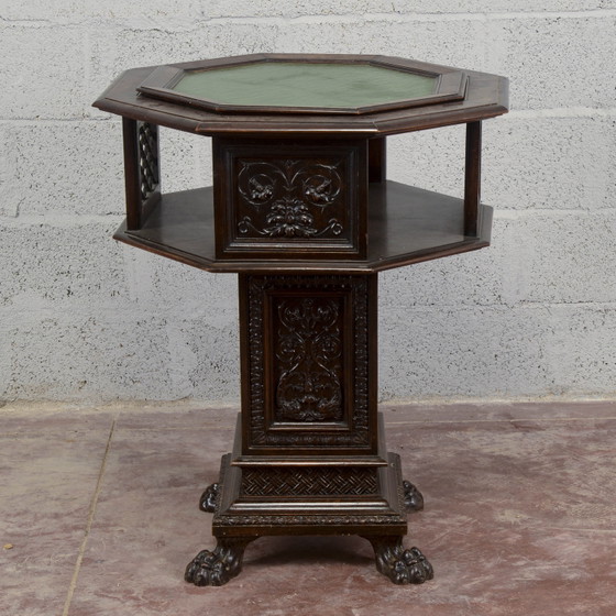 Late 19th Century Maggini Revolving Occasional Table with Removable Glass Top, Coffee tables, Wood, Brown (photo 3 of 20)