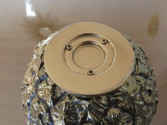 Image 1 of Ananasförmiger Eisbehälter, signiert Michel Dartois, Paris, Frankreich, 1970, vergoldetes Metall