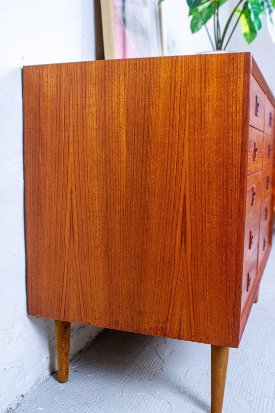 Cassettiera e credenza Erik Brouer, design danese, in teak, stile vintage metà secolo. – Cassettiere, Wood (photo 10 of 12)