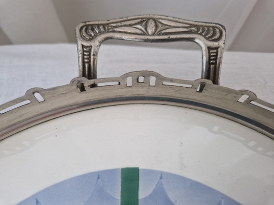 Image 1 of Zeldzaam Groot Ovalen Art Deco Dienblad – Theodor Paetsch Frankfurt/Oder (ca. 1930)