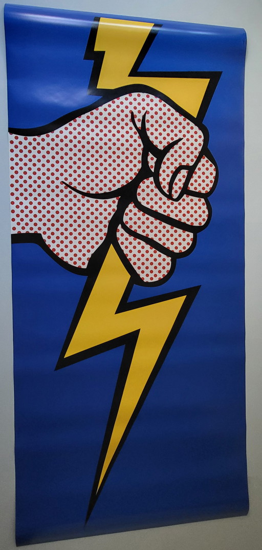 XXL Lichtenstein "Fulmine" 257x117 cm – NUOVO e senza cornice