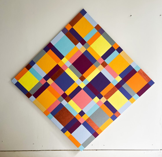 Image 1 of  Lena László, acrylique sur toile, 'Exactly 144 different squares