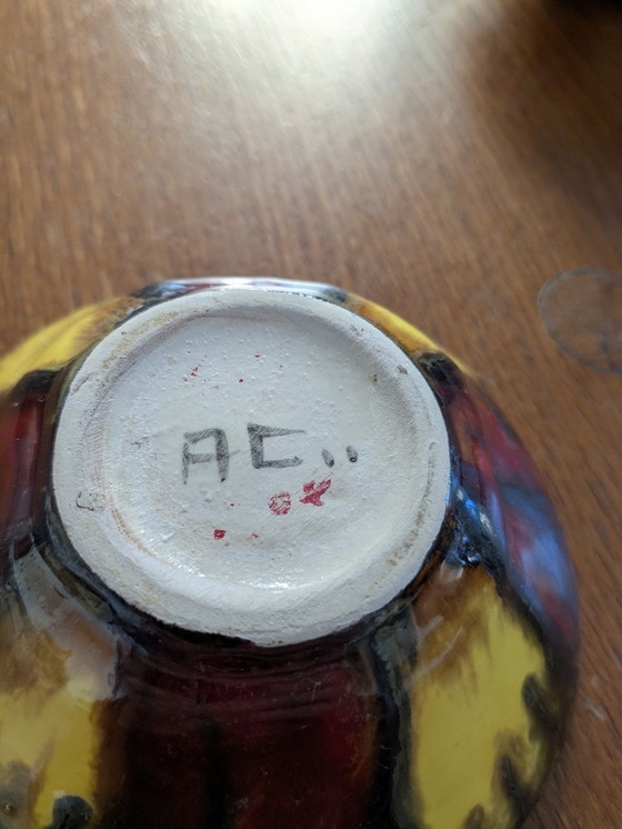 Image 1 of Set van 6 keramische kommen van Vallauris, gesigneerd.