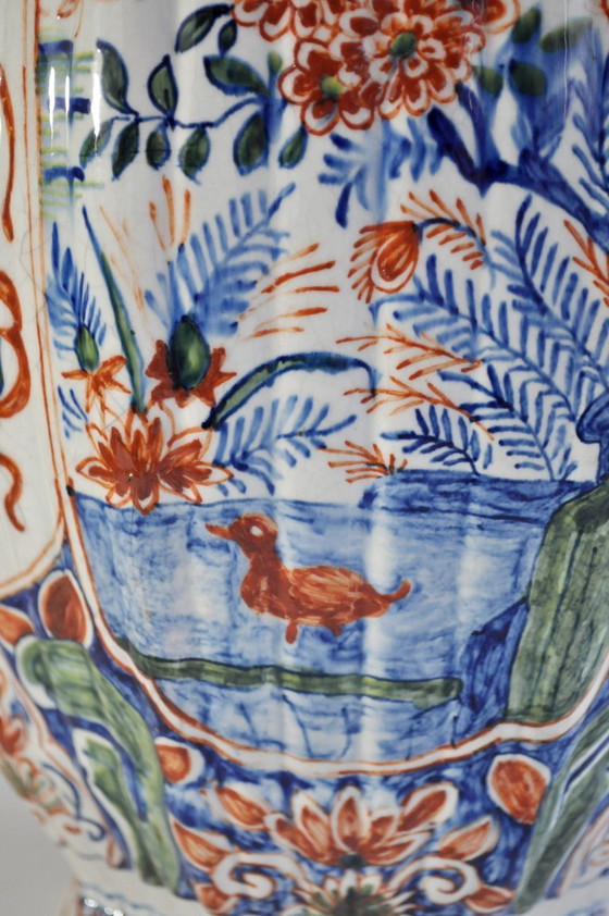 Image 1 of Covered polychrome Delftware pot - SANSON 18th century (ref 2861) - 19th century