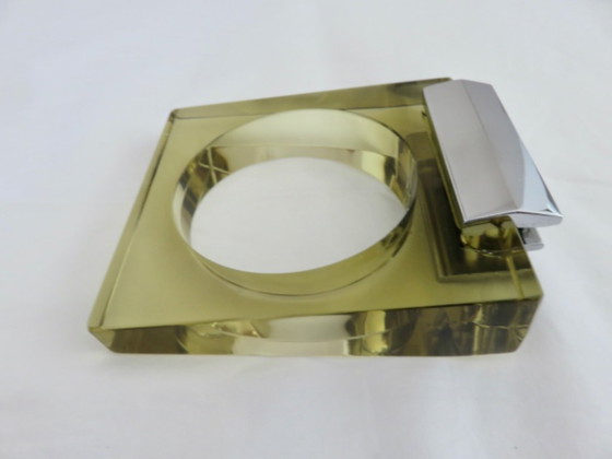 Image 1 of Porte gobelet en verre de Murano et laiton chromé Italy années 70