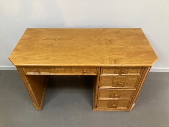 Image 1 of Uniek rieten bureau van potlood of riet, stijl Vivai del Sud