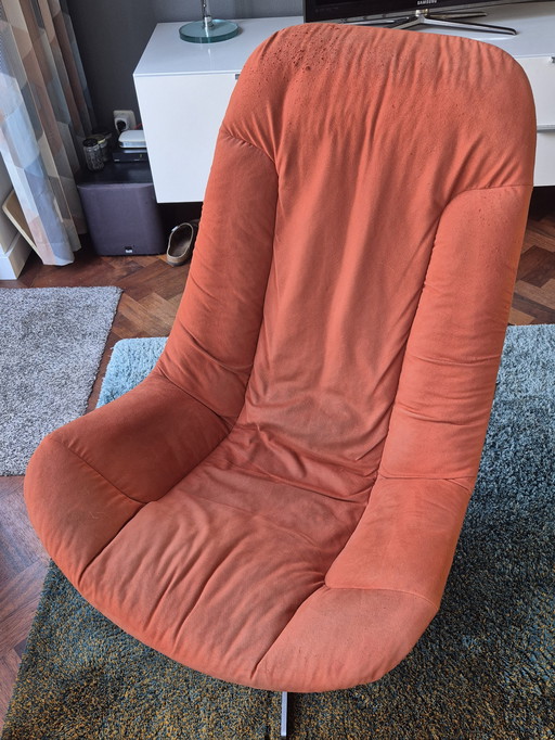 Chaise pivotante Gelderlander, chrome mat, Alcantara