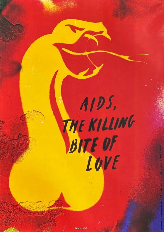 Image 1 of Anthon Beeke Aids, de dodelijke beet van de liefde (SIDA) originele poster 1993