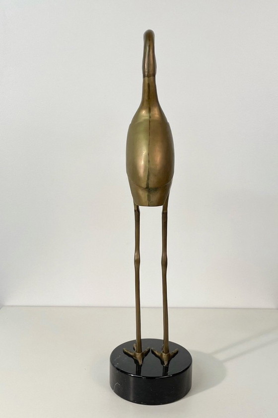 Image 1 of Großer Reiher aus Messing, Circa 1960