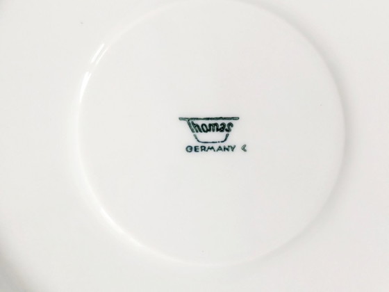 Image 1 of Vintage Thomas Germany “Eclipse” Porcelain Coffee Set, 6 pieces, 1970s Retro Orange Graphic Design