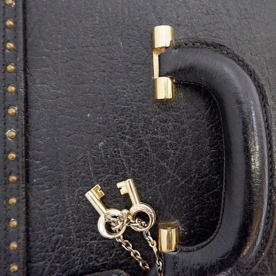 Image 1 of Beauty Case Vintage en Cuir Noir, Pascal Morabito - Années 1980