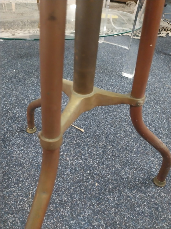 Image 1 of 1 x Hughes & Son piano stool 1920s copper and brass new seat