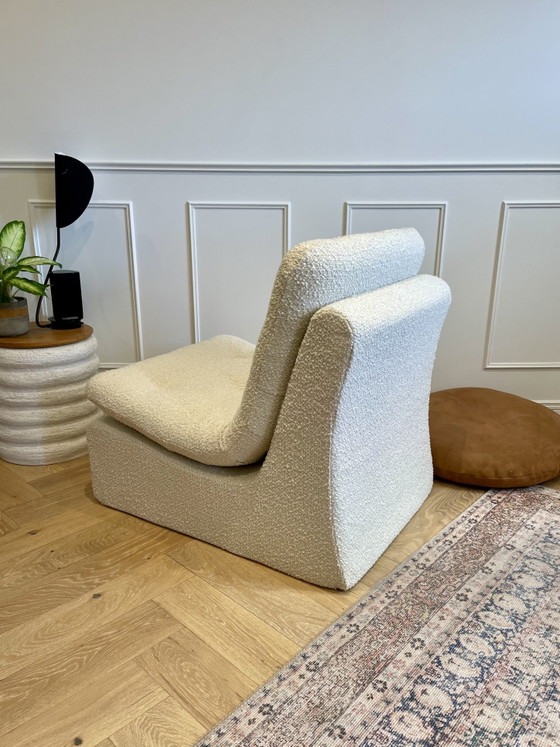 Image 1 of Chaise longue vintage - tessuto bouclé ecrù - anni '70