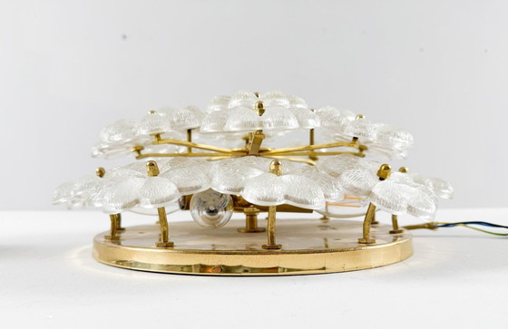 Image 1 of Grande lampada da parete/apparecchio da parete floreale di Ernst Palme, 1960