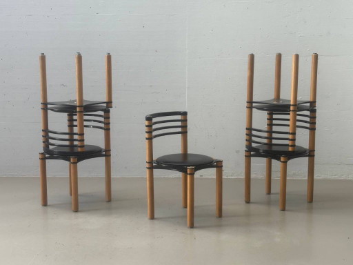 Dietiker Modell 6800 Stapelstuhl von Kurt Thut, 1980er Jahre – kuipstoelen, Wood