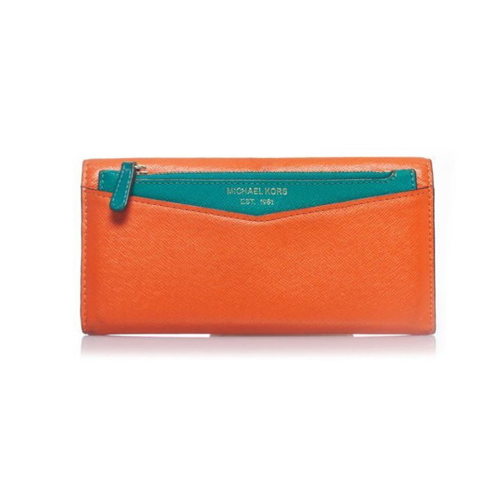 Image 1 of Michael Kors, orange leather wallet