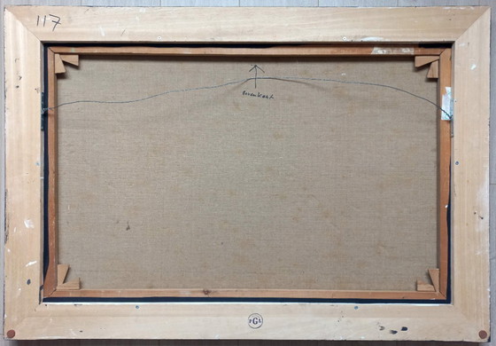 Image 1 of Andre van der Vossen - Abstrakte Komposition, Öl auf Leinwand (wunderschön gerahmt)