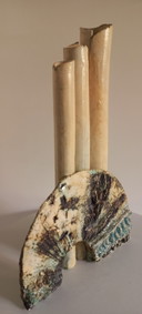 Vintage brutalist ceramic artwork sculpture